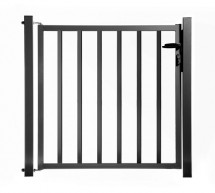 Portillon barreaudé gris anthracite de jardin
