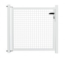 Portillon de jardin grillagé maille carrée Blanc
