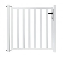 Portillon barreaudé blanc de jardin
