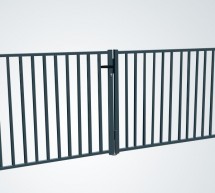 Portail pivotant barreaudé gris anthracite PRÊT A POSER