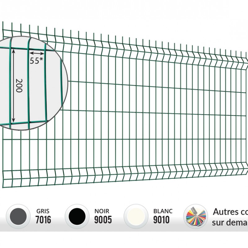 Panneau grillage rigide Medium - mailles 200x55 - fil de 4/5 mm