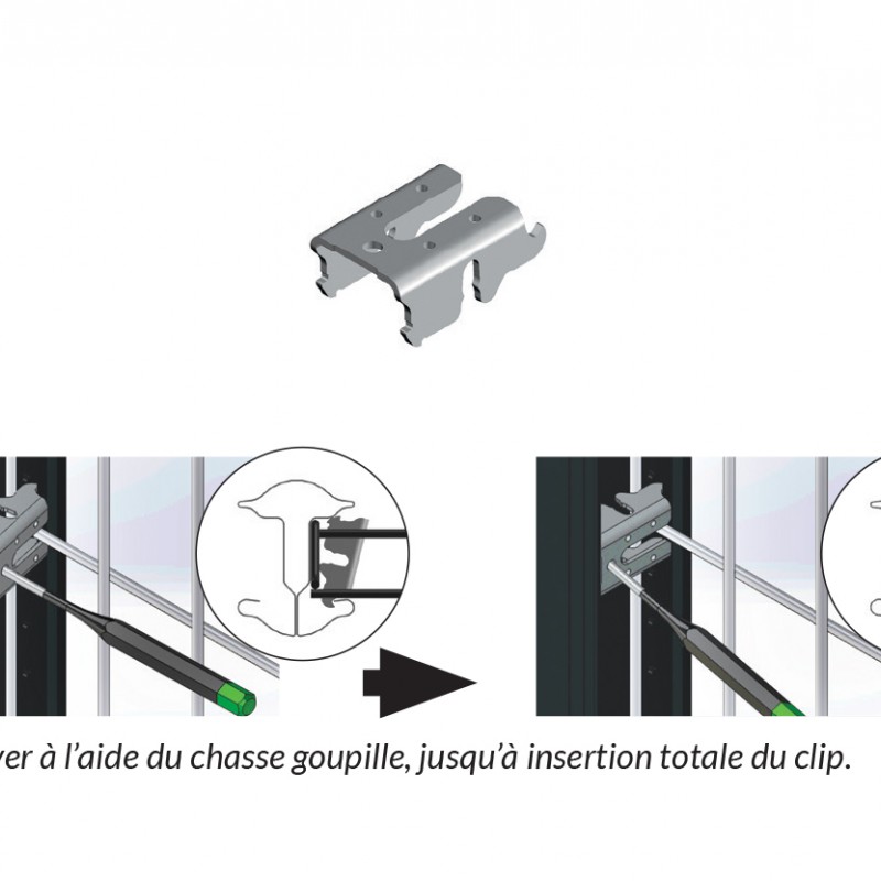 Fixations pour panneau grillagé en acier Ø5-6mm