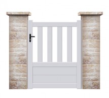 Portillon de jardin en Aluminium semi-ajouré forme droite