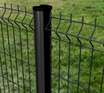2m50 clôture panneau grillage rigide gris anthracite, blanc ou noir avec poteau à encoches