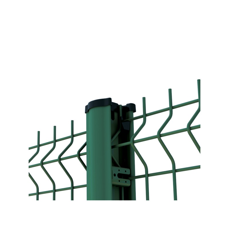 Kit clôture 2m50 panneau rigide + poteau à clips, Vert