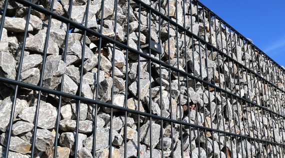 Clôture gabion mur décoratif minéral