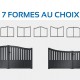7 formes portail pivotant aluminium modèle CÈDRE