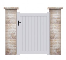 Portillon de jardin en Aluminium vantail plein lames verticales forme droite