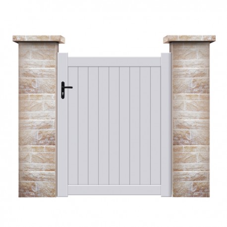 Portillon de jardin en Aluminium vantail plein lames verticales forme droite