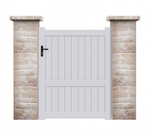 Portillon de jardin en Aluminium vantail plein avec traverse - forme droite